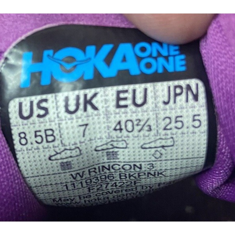 Hoka One One Shoes Womens 8.5 Rincon 3 Pink Purple Running Sneakers Trainers Gym - Picture 4 of 11